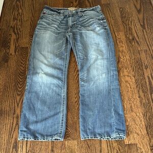 Mens Big Star Blue Bootcut Jeans Classic Denim 32x27